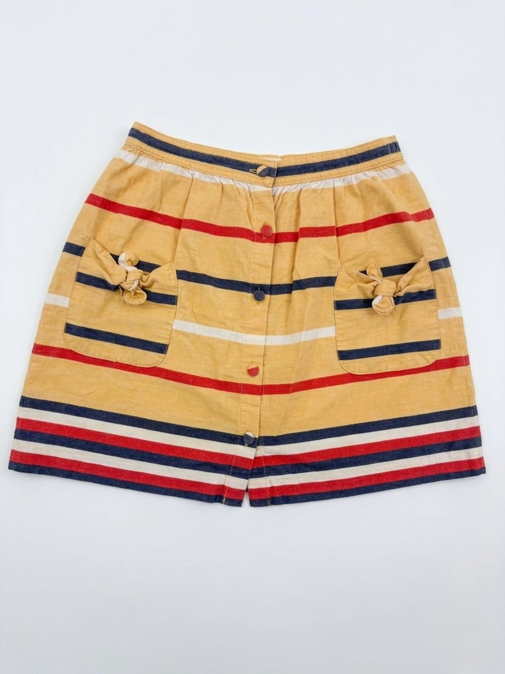 Cooperative Urban Outfitters Striped Linen Blend Button Front Mini Skirt Small
